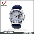 5 ATM Waterproof Men Watch High Quality Stainless Steel Watch Blue Leather Blet